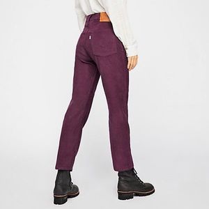 levi’s purple cord wedgie jeans